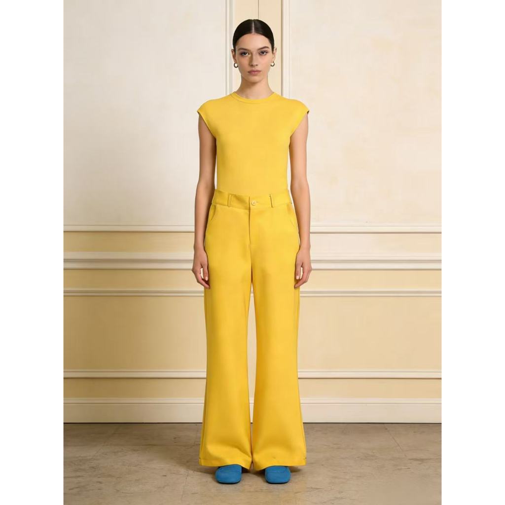 Calça Largura Total de Cintura Média: Tendência! Caimento Incrível + Aumenta Altura