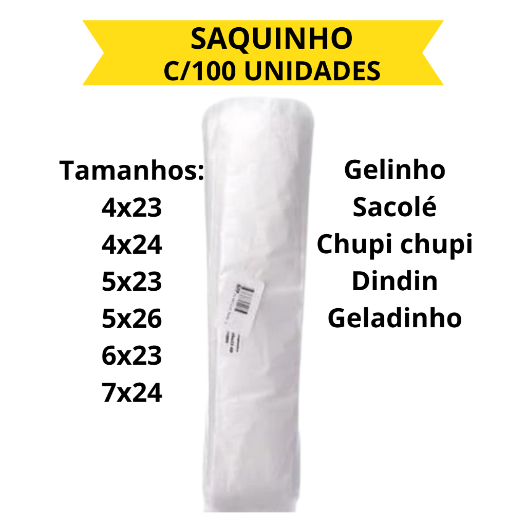 100 Unidadades Saquinho Saco Para Geladinho Gourmet Gelinho Sacolé Chup Chup Talher Garfo Faca Colher
