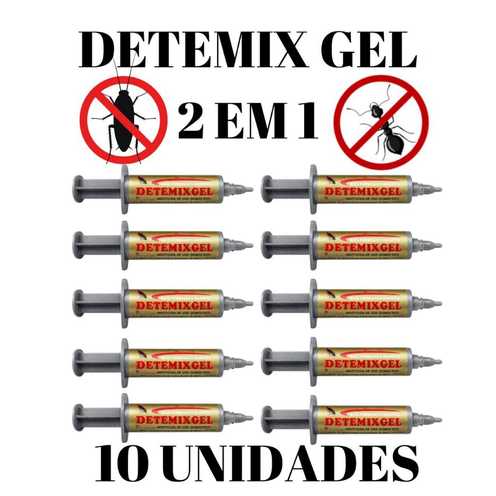 Detemix  Gel ante Formiga caseiras mata formiga e barata - 10g - Kit com 10 - ENTREGA IMEDIATA