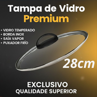 Tampa de Vidro temperado para panela e frigideiras 28 cm em Oferta na Shopee