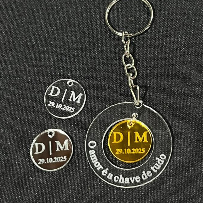 LEMBRANCINHA CHAVEIRO PERSONALIZADO COM INICIAIS - LEMBRANÇA CASAMENTO - CASAL - NOIVADO
