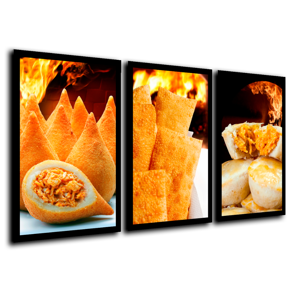 Quadros Decorativos Lanchonete Coxinha Pastel Empada