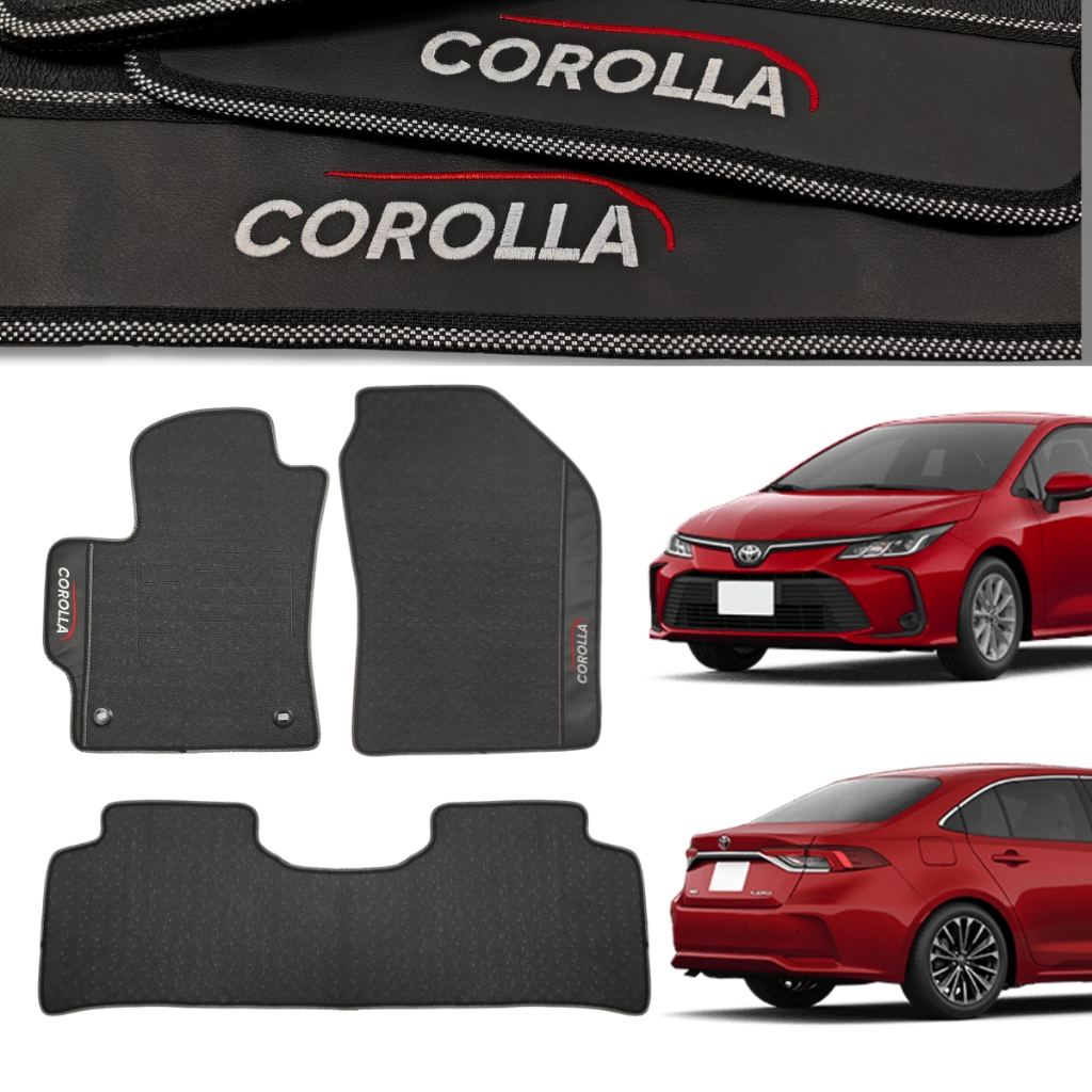 Tapete Para Corolla 2020 2021 2022 2023 2024 2025 Borracha linha premium Sob Medida Preto Inteiriço