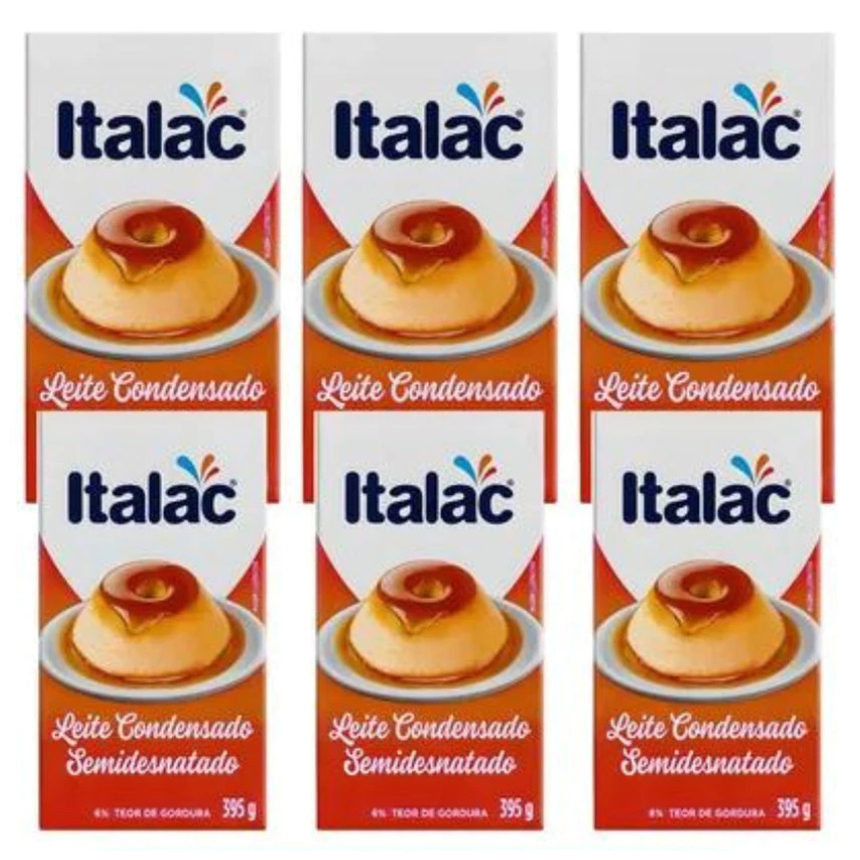 Leite Condensado Semidesnatado Italac Caixa 395g 6 ou 10 Unidades