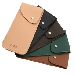 Porta Óculos Estojo Slim Couro Eddias Proteção Sol Grau Horizontal Vertical Case Capa Bolsa Carteira