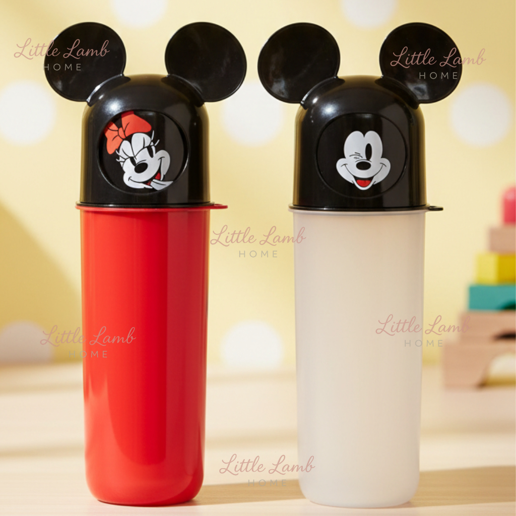 Porta Escova Multiuso Lúdico Disney Minnie/Mickey/Hello Kitty com Expressões Giratórias – BPA Free em Oferta na Shopee