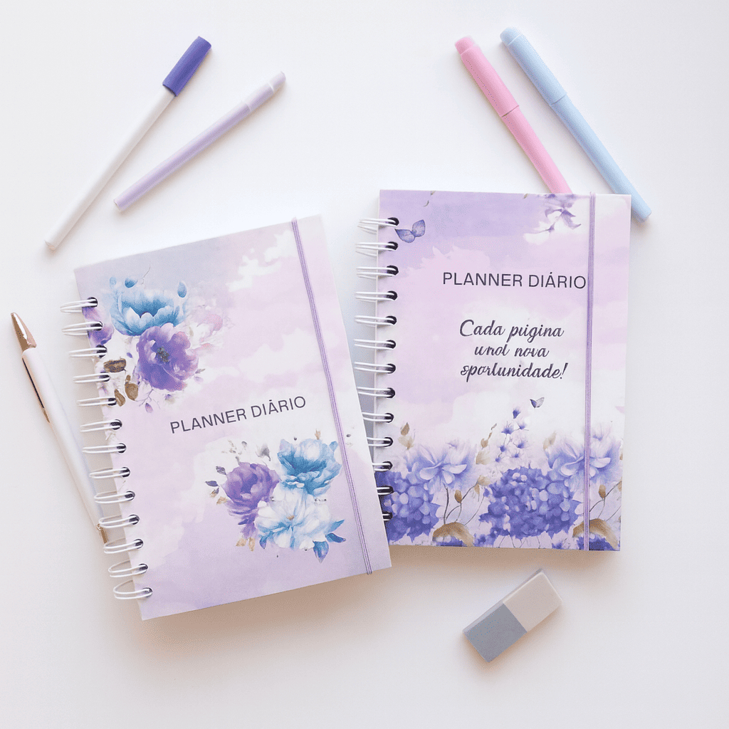 Planner Diário Capa Dura 80 Folhas Organização Planner Agenda Diário Calendário Flores em Oferta na Shopee