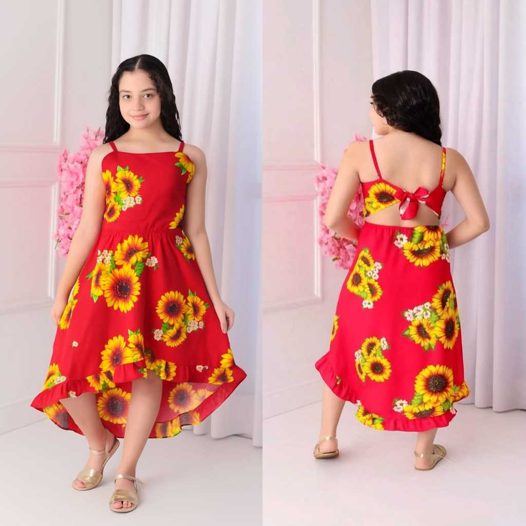 Vestido Infantil e Juvenil Alcinha Verão Fresquinho- em Diversas cores em Oferta na Shopee