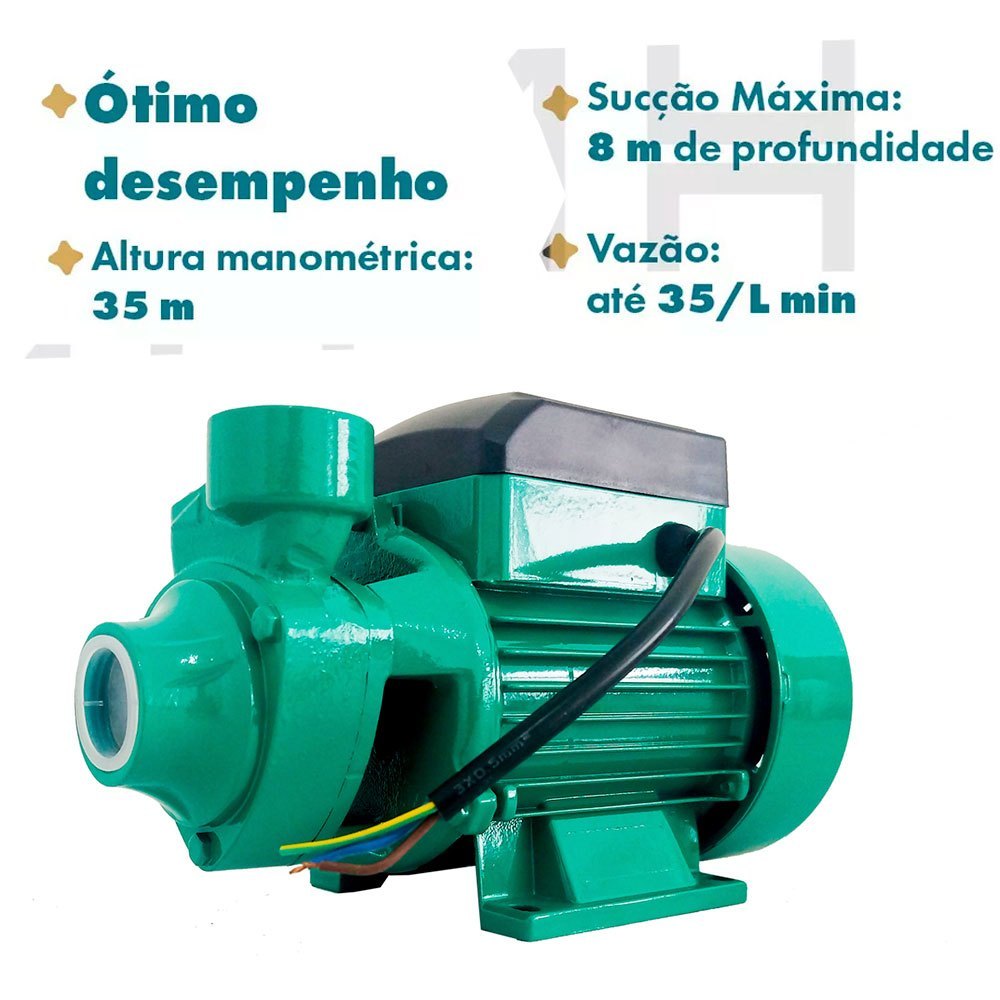 Bomba de Agua Periferica 1/2cv 0,5hp  Saídas de 1pol Brasbombas Motobomba Centrifuga N60 220v