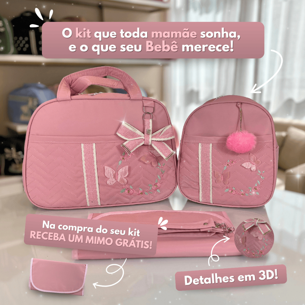 Kit Mala Maternidade Menina Borboleta para Menina