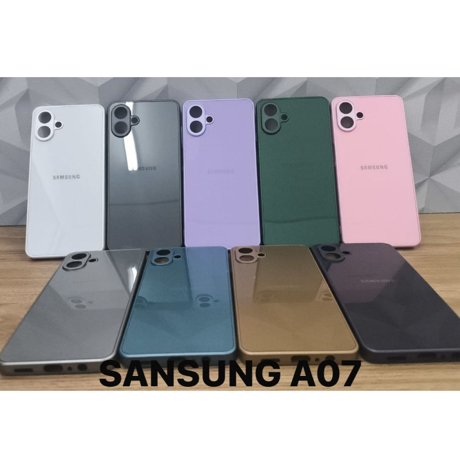 CAPA CASE CAPINHA PREMIUM P/SAMSUNG A07 INTERIOR AVELUDADO AG-GLASS PHONE CASE LUXO ELEGANTE MODA