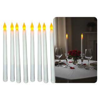 Kit 6/12 Vela Led Fina Comprida Palito Artificial Eletrônica Decorativa Natal em Oferta na Shopee