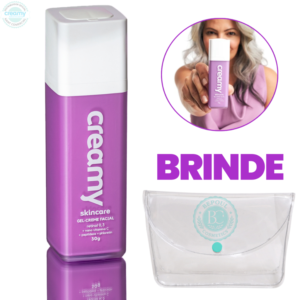 Creamy Retinol 0,1% Gel-Creme Facial Anti-Idade 30g