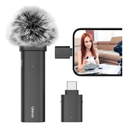 Microfone Lapela Sem Fio Ulanzi Wm-10 Smartphone Usb Tipo C