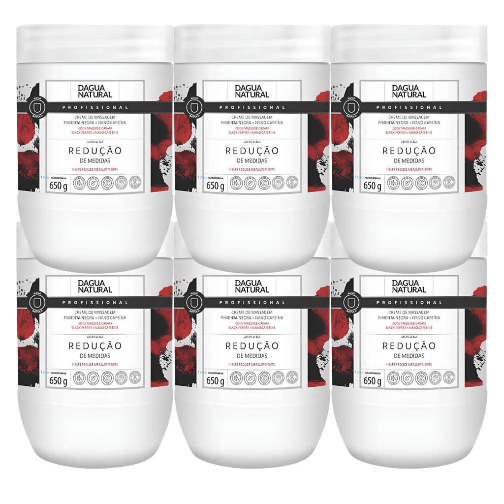 Dagua Natural Cosmésticos Creme Massagem Pimenta Negra 650g Kit Com 6