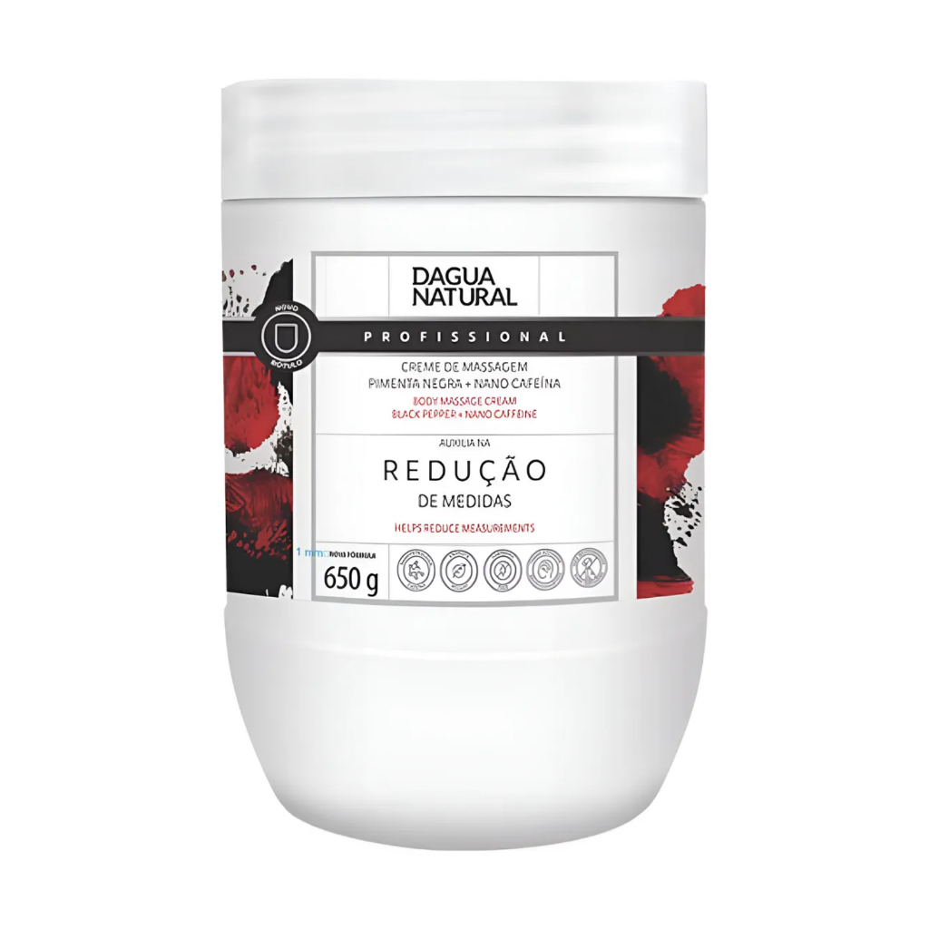 Creme Massagem Redutor Medidas Pimenta Negra 650g D'Agua Natural em Oferta na Shopee