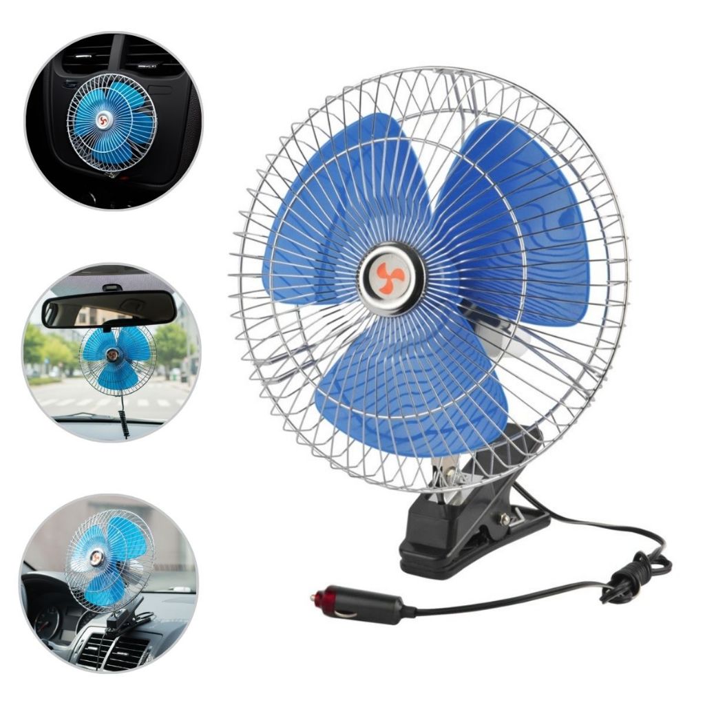 Ventilador Automotivo Duplo 12 V Portátil e Ajustável – Ventilação Eficiente para Carro, Caminhão ou Van, Compacto e Fác