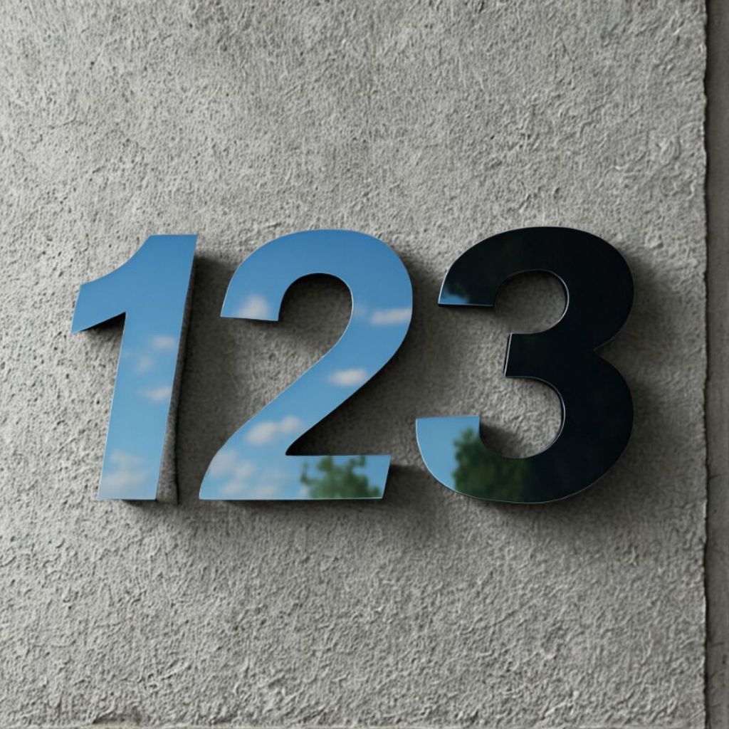 Kit 2 Números Residencial em Acrílico Espelhado Residencial Para Casa Apartamento Preto em Oferta na Shopee