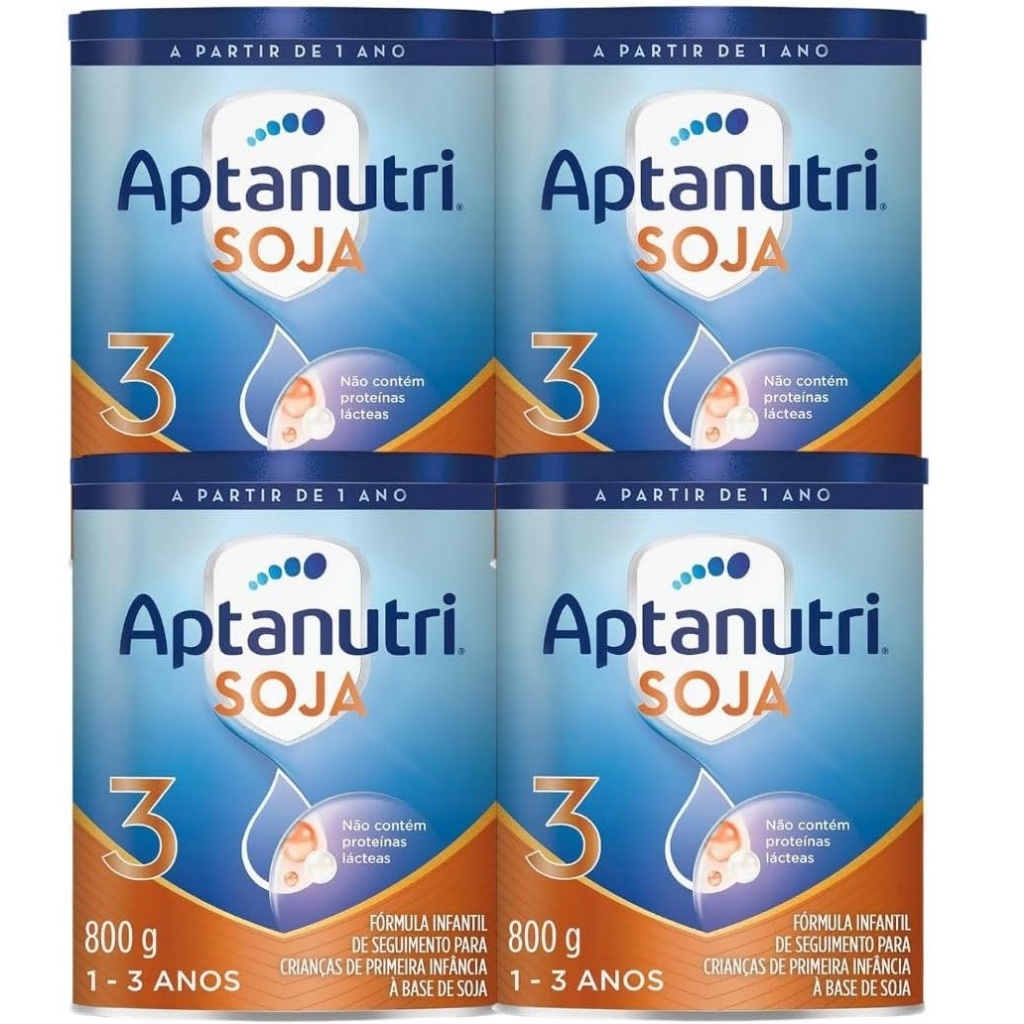Kit 4 Latas Formula Infantil Aptanutri Soja 3 800g cada EQ.1