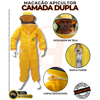 Macacão 100% Antiferroada Apic Arlivre Camada Dupla Malha ArLivre Abelha Apicultor Apicultura Protspray em Oferta na Shopee