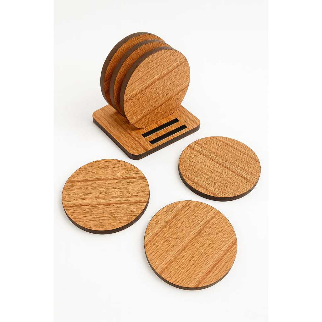 Kit 6 Unidades Porta Copos Decorativo Redondo Lembrancinha MDF Premium