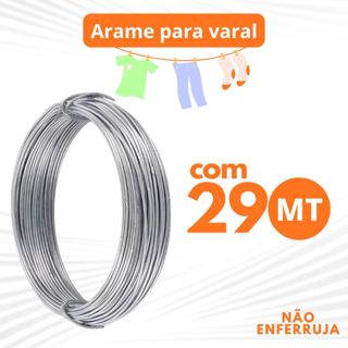 Arame liso galvanizado para varal com 29 metros em Oferta na Shopee