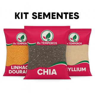 Kit de Sementes Chia, Linhaça e Psyllium Premium Total 750g em Oferta na Shopee