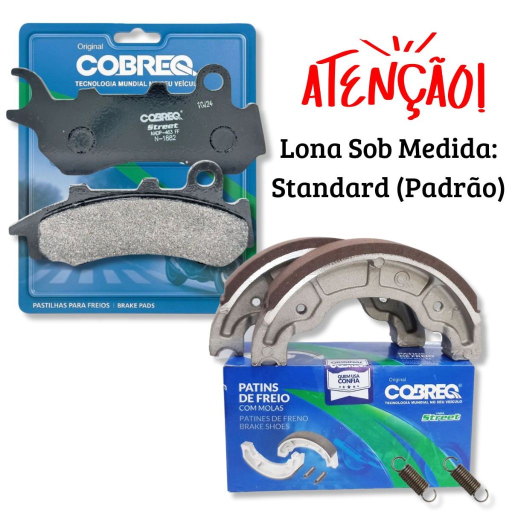 Pastilha de Freio e Lona Cg 160 Fan Cg 160 Titan Combi Brake 2018 A 2024 Cobreq