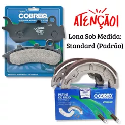 Pastilha de Freio e Lona Cg 160 Fan Cg 160 Titan Combi Brake 2018 A 2024 Cobreq
