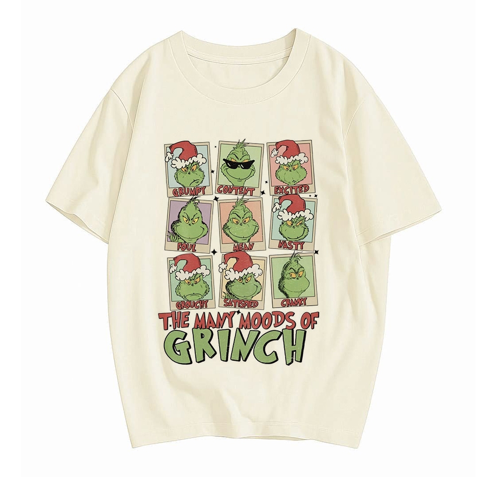 Camiseta Grinch Moods Natalinos - [Exclusiva Premium] Blusa estampada divertida personagem presente legal