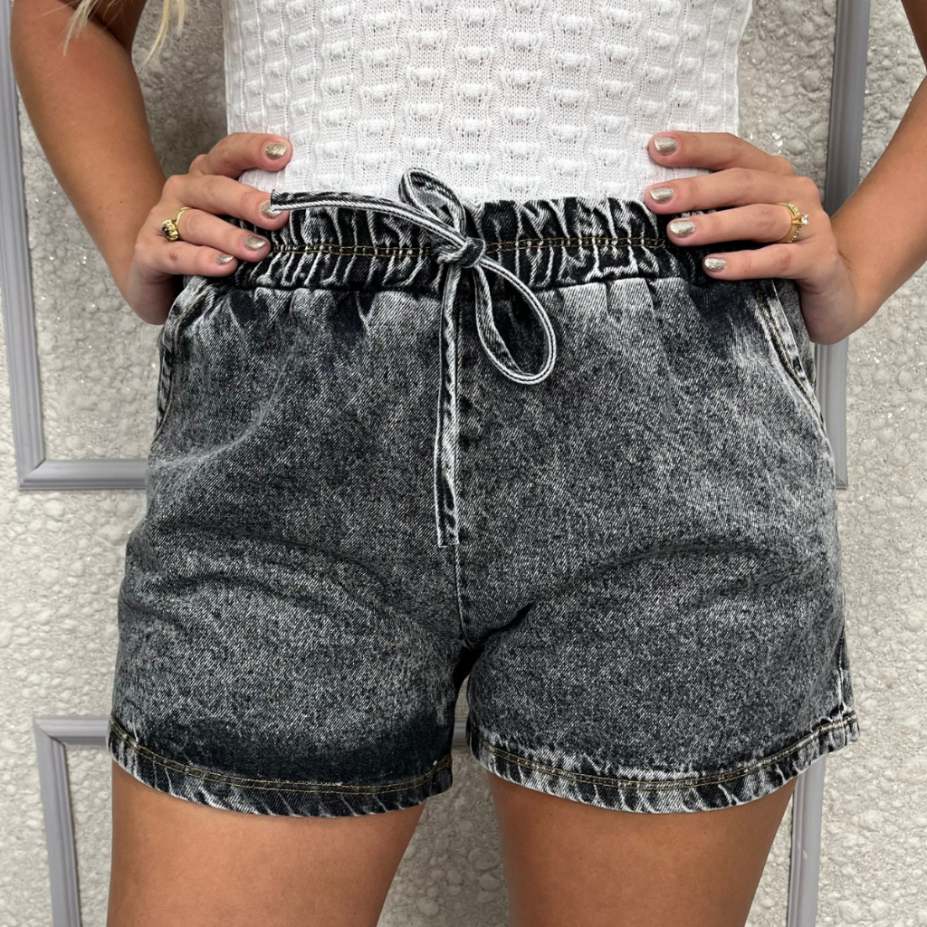 Shorts Feminino Jeans Plus Size Com Elástico Ajuste Perfeito em Oferta na Shopee
