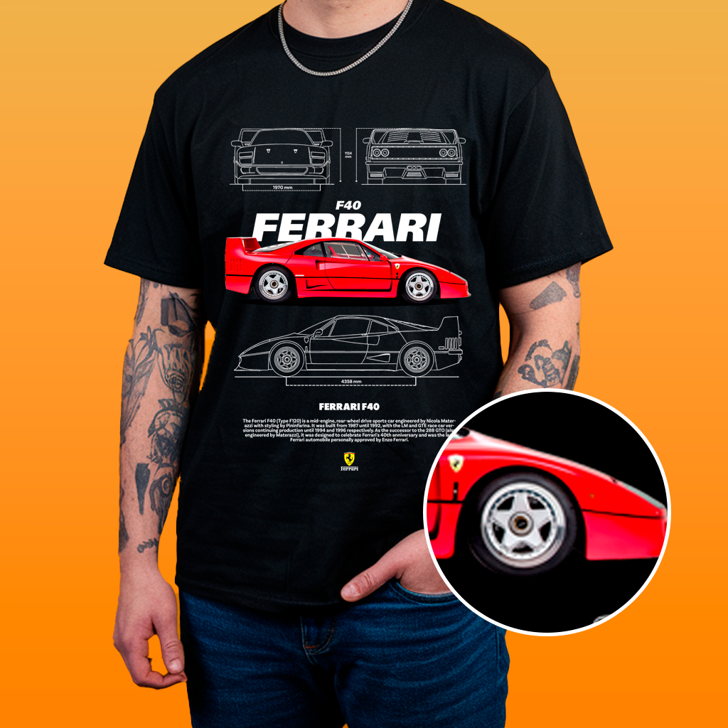 Camisa Estampa de Carro - Ferrari 6 Algodão 30.1