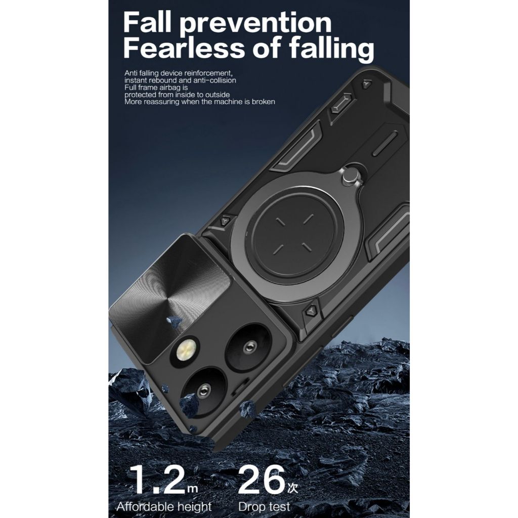 Capinha Para Xiaomi Poco M7 Pro 5G -- Capa Case Armadura Militar Suporte 360 Com Proteção de Câmera — imagem 2 de 2
