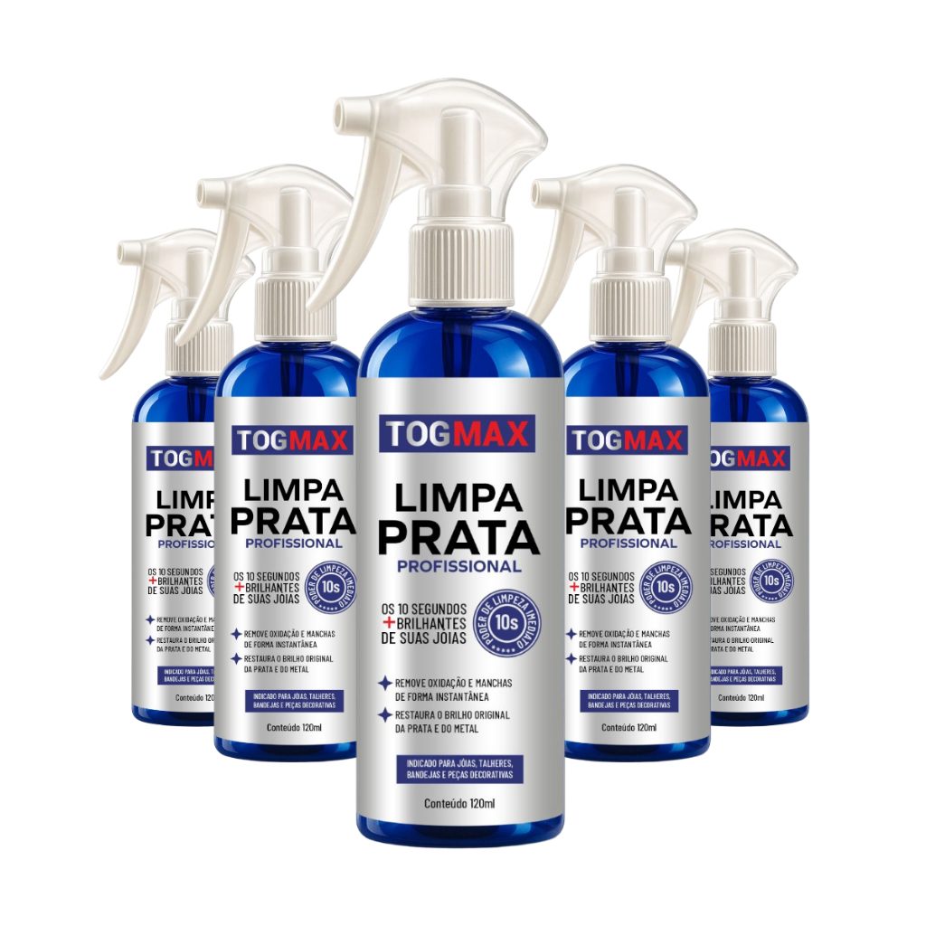 Kit Limpa Prata + Flanela Limpeza Jóias Restaurador Brilho Renovador Prata Togmax 120ml
