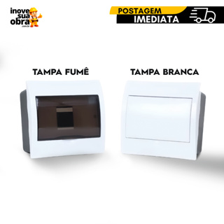 QUADRO DISTRIBUIÇÃO 6 DIN OU 3 NEMA - TAMPA FUMÊ OU BRANCO - PLASTUNING em Oferta na Shopee