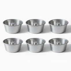 Kit 6 Mini Formas De Pudim E Bolo Em alumínio 8cm Diâmetro 120ml
