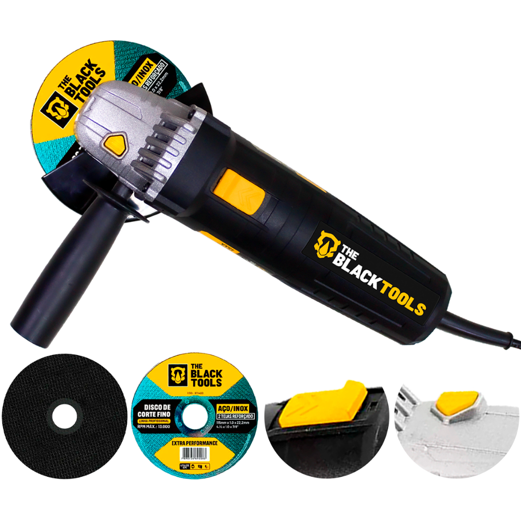 Esmerilhadeira Angular Bta750 The Black Tools 750w 115mm Preto em Oferta na Shopee