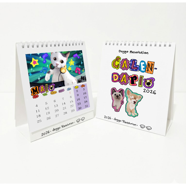 Calendário de mesa 2026 cachorrinhos e gatinhos 14,5 x 14,5 cm doggo revolution em Oferta na Shopee