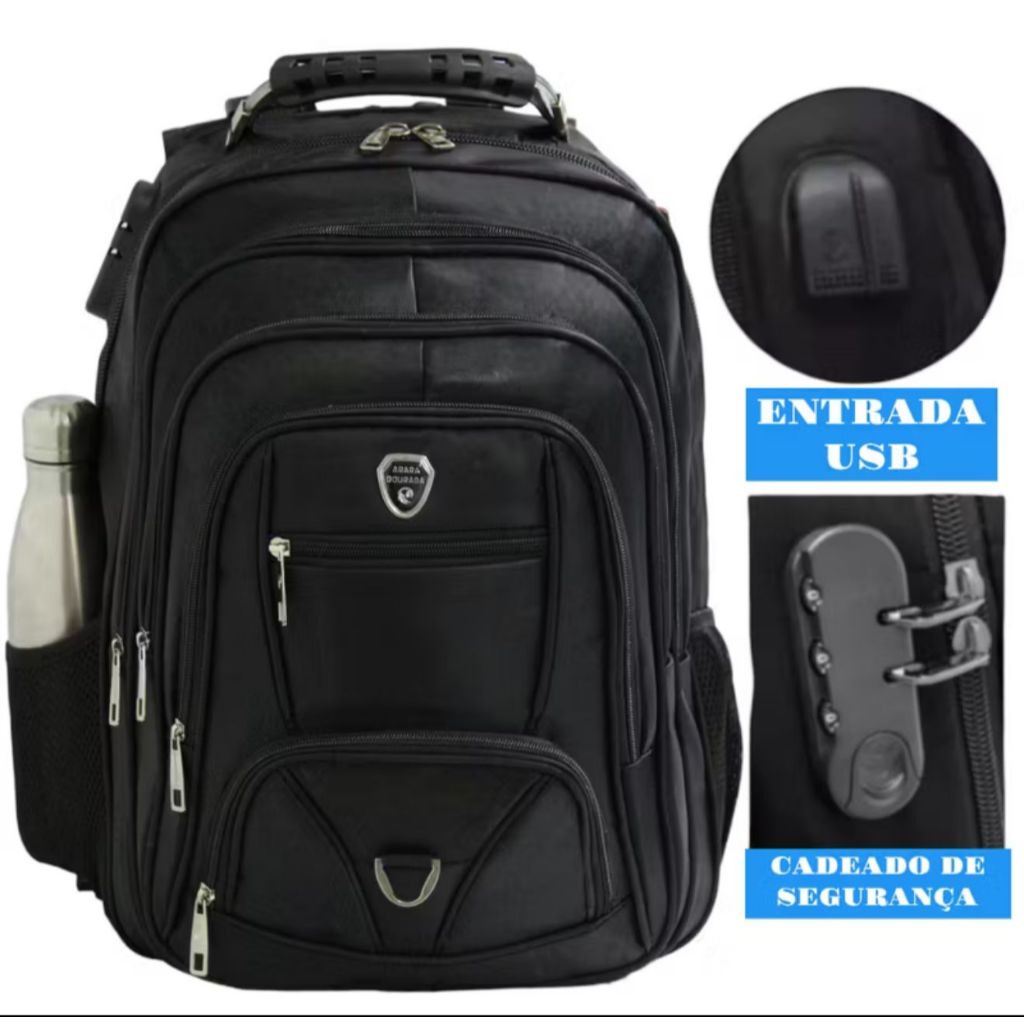 Mochila Masculino Impermeável Super  Notebook Reforçada Grande Impermeável em Oferta na Shopee