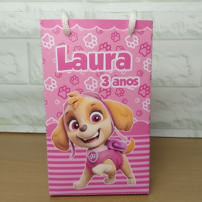 Sacolinha Surpresa Personalizada Skye Patrulha Canina/ Lembrancinha Festa Infantil Menina - Sacolinha P