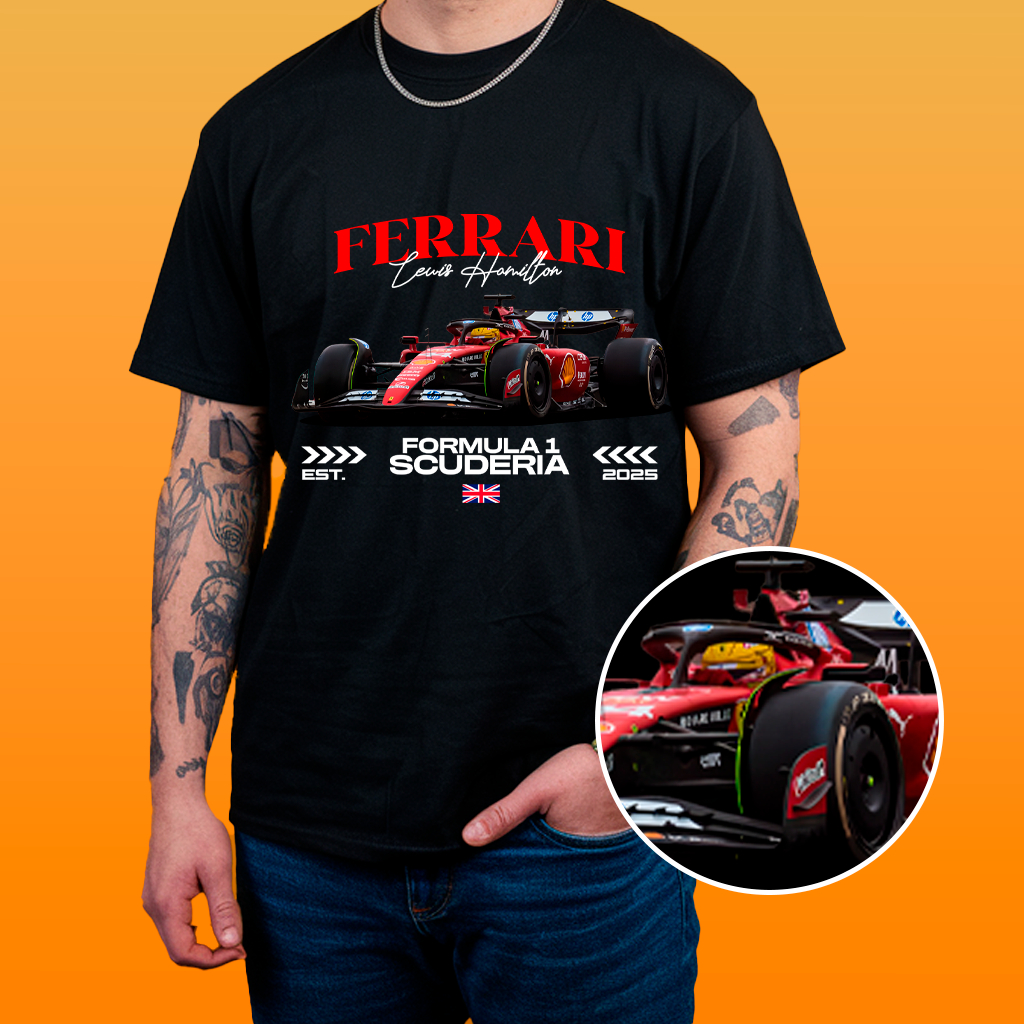 Camisa Estampa de Carro - Ferrari 10 Algodão 30.1