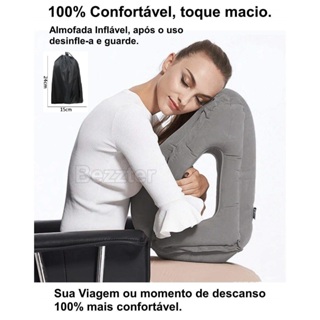 Almofada De Viagem Portátil Bezzter Travesseiro Premium Avião Ônibus Carro em Oferta na Shopee
