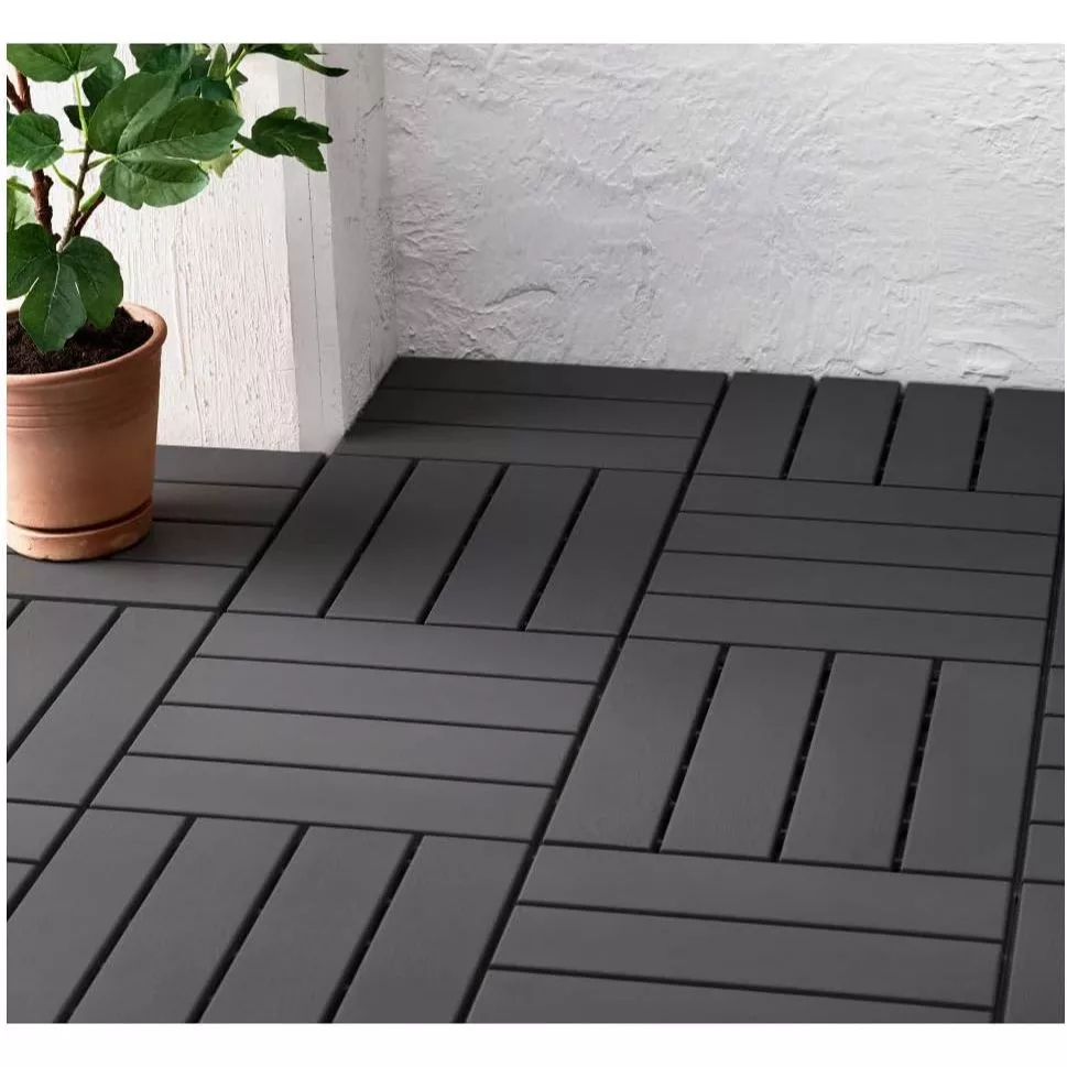 Deck Modular Plástico Listrado 30x30cm Ideal para Varandas Churrasqueiras e Piscinas Jardim Canil