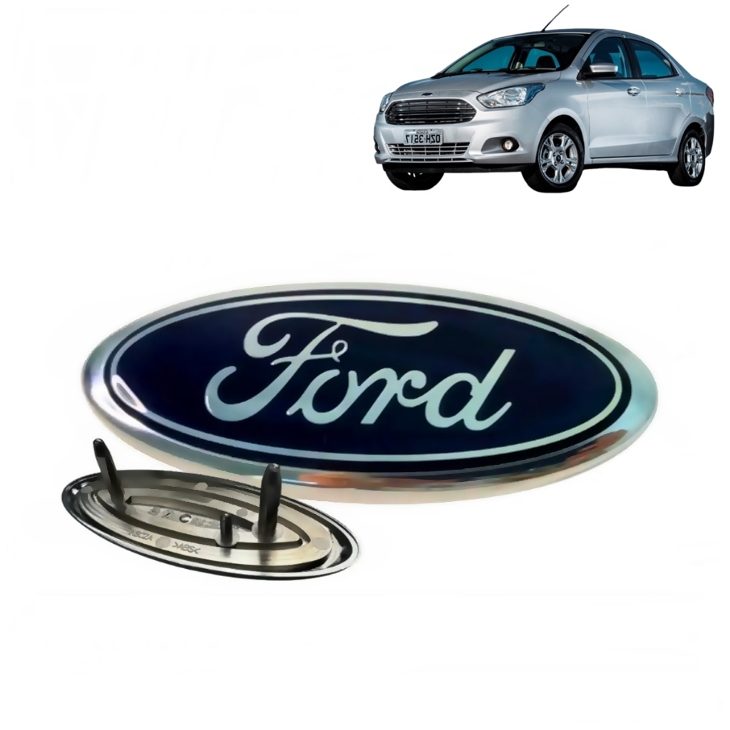 Emblema Parachoque Dianteiro  Ford Ka 2015 À 2021 Original Azul em Oferta na Shopee