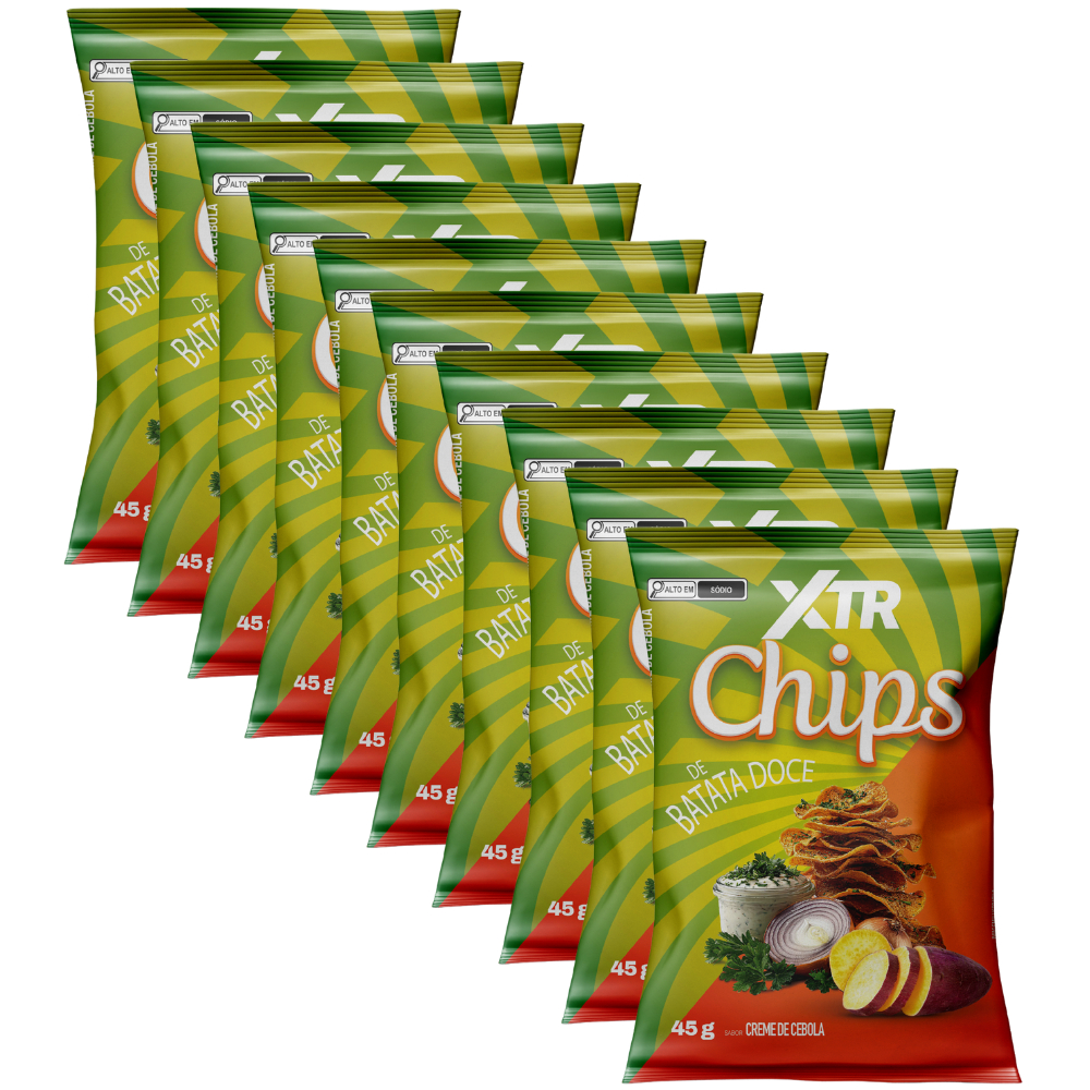 10 Chips Xtr Batata Doce Snack Crocante 45g Fritura A Seco