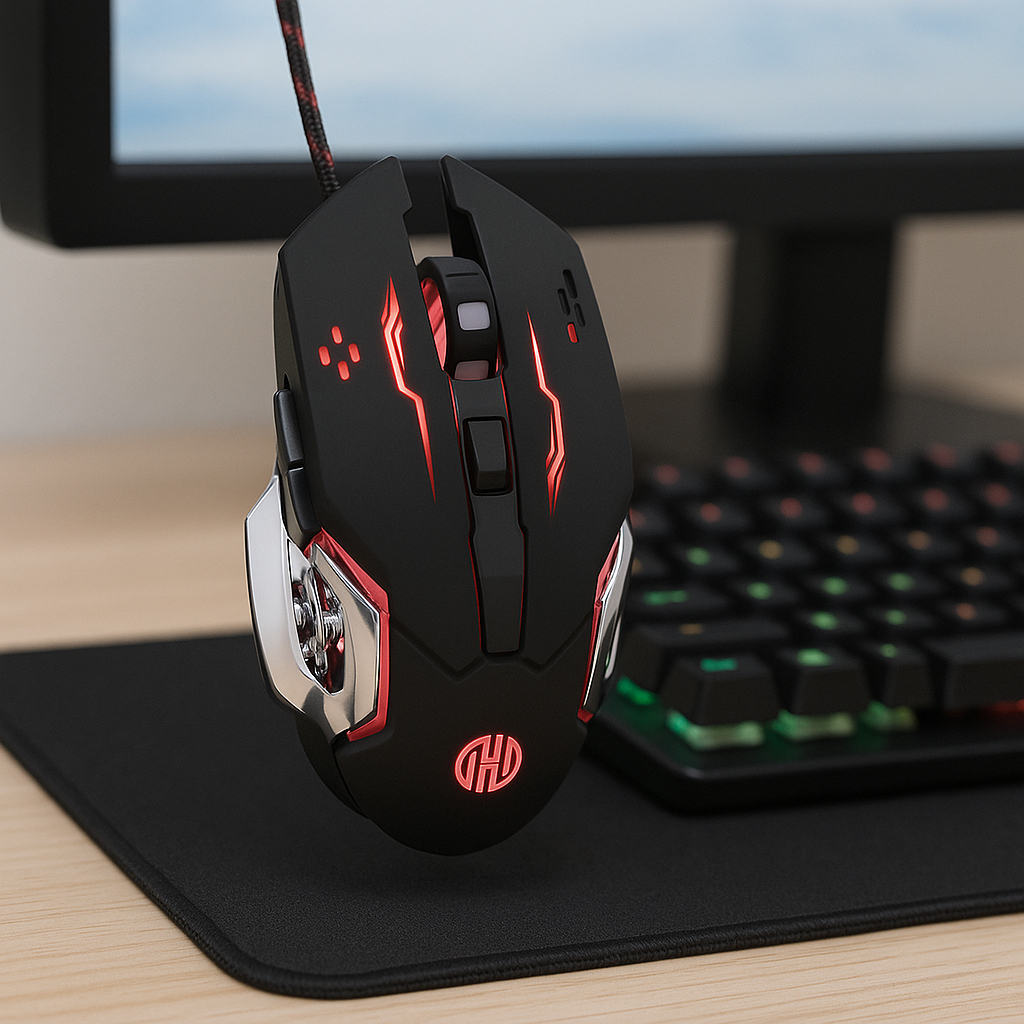 Mouse Gamer RGB 6 Botões 2400DPI com cabo em nylon reforçado Hoopson original com garantia em Oferta na Shopee