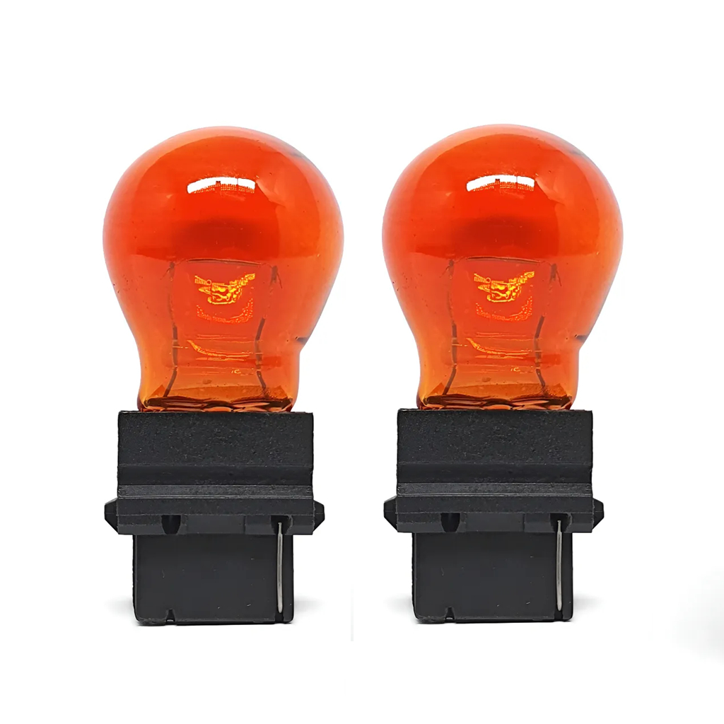 2 Lâmpadas TR4 1 Polo 3156 27w Âmbar Base Plástico Pisca