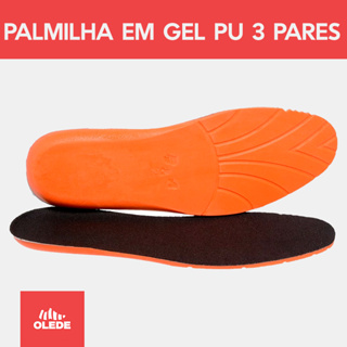 Kit com 3, 2 ou 1 par de Palmilhas em Gel PU macia e confortável. Tênis Sapatenis Sapato. Numeração 35 ao 48. em Oferta na Shopee