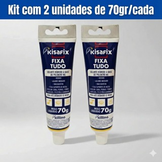 Kit 2un Cola Fixa Tudo Selante Kisafix Até Debaixo D´água Alto Poder Adesão Extra Forte 70gr em Oferta na Shopee