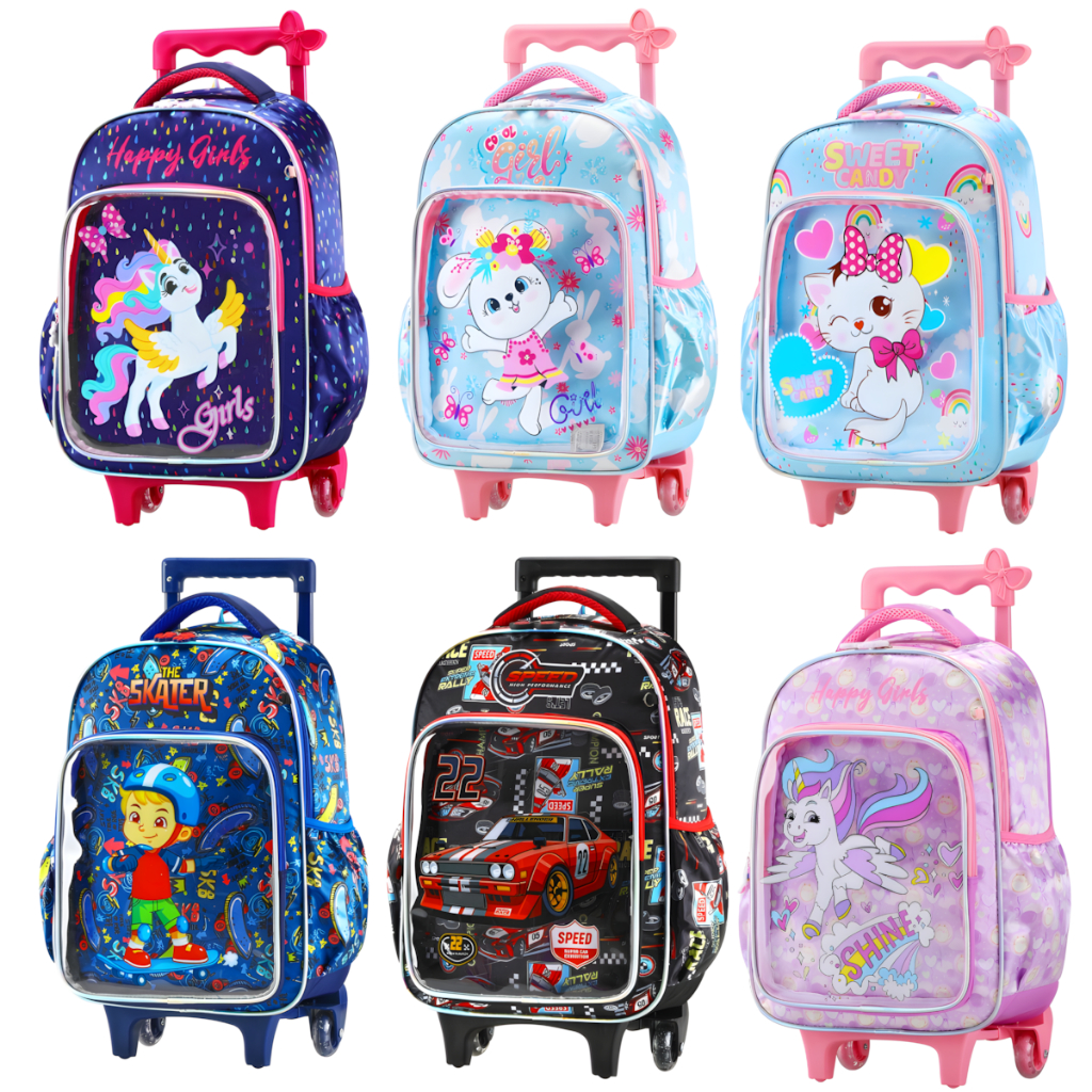 Mochila Infantil Com Rodinha Masculina Feminina Escolar Juvenil Reforçada Qualidade Design Moderno em Oferta na Shopee